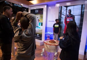 NBA Star LaMarcus Aldridge at the American Express PIVOT Fan Experience in NBA House at NBA All-Star 2015