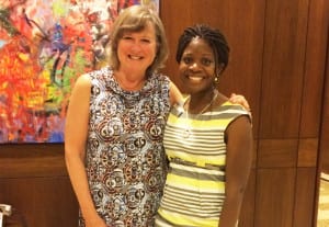 EM's Sandra O'Loughlin with Grace Janes, Brand Manager for My Black Is Beautiful, at Essence Festival.