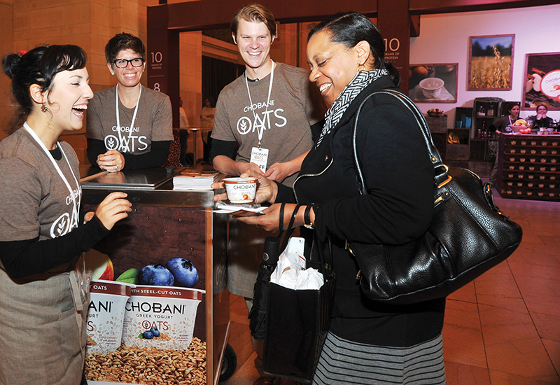 The 12-city #stopsadbreakfast sampling campaign encouraged consumers to trade in their stale coffee, bruised bananas and burnt toast for a taste of  Chobani’s steel cut Oats.