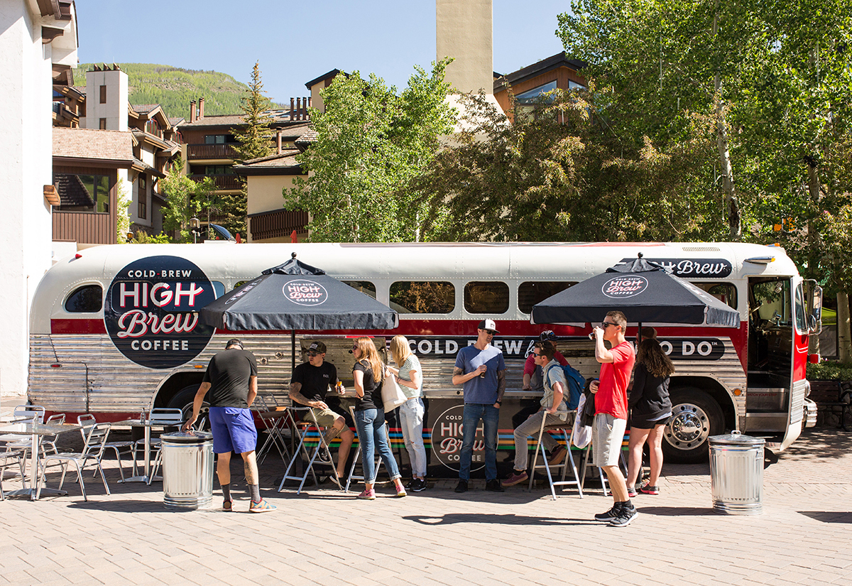 On a Vintage Coach Bus, High Brew Samples its Cold Brew Analog-Style