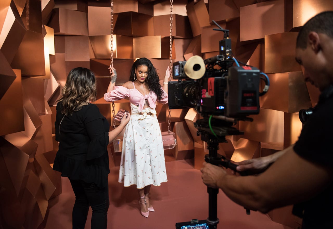 Sephora Launches Rihanna’s Makeup Line in Madrid With the World’s First Live-Created Fan Film