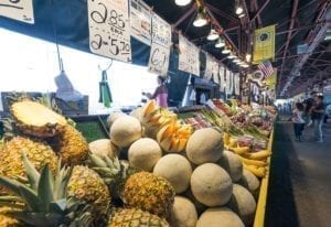 St Louis Soulard Farmers Market Aisle of Fruit For Sale