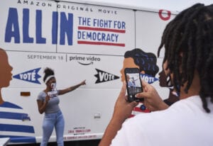 amazon studios-election-2020_bus-selfie-station