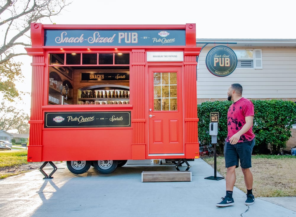 Président Cheese Kicks Off Sampling Tour With a Mini Pub for the Super Bowl