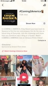 Coming 2 America TikTok Challenge