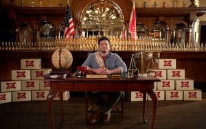 miller-high-life-champagne-brand-ambassador_man with sash at desk