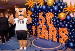 FIU 50 Years Party with tiger mascot-experiential marketing degree programs Credit Chris Kakol Corporate Image Photography