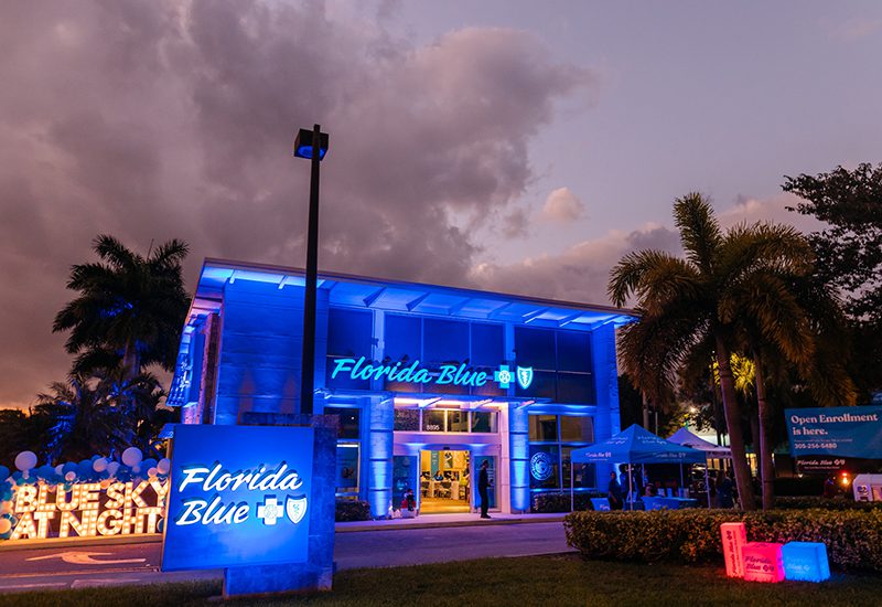 Florida Blue insurance event building facade_Credit Florida Blue _ experiential marketing degree