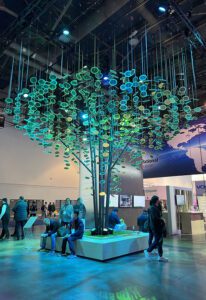 Panasonic solar cell Tree CES 2023_solar cells and qr codes