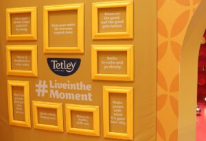 Tetley_Live Teas Pop-up_2023_Calm yellow room wall quotes