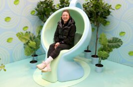 tetley-live-teas-pop-up-2023-cool room with woman sitting in teacup