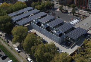 DPdrones- Credit Climate Pledge Arena _ solar panels parking zero-waste venues