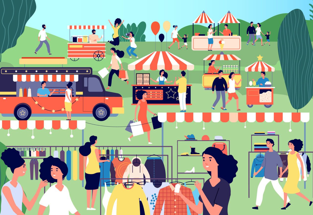 iStock_outdoor event_festival_flea market vector