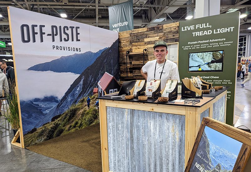 Off-Piste Provisions' booth at Outdoor Retailer 2023