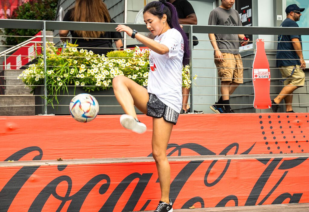 Coca-Cola MLS All-Star Week 2023fan kicking ball beats, cleats & eats