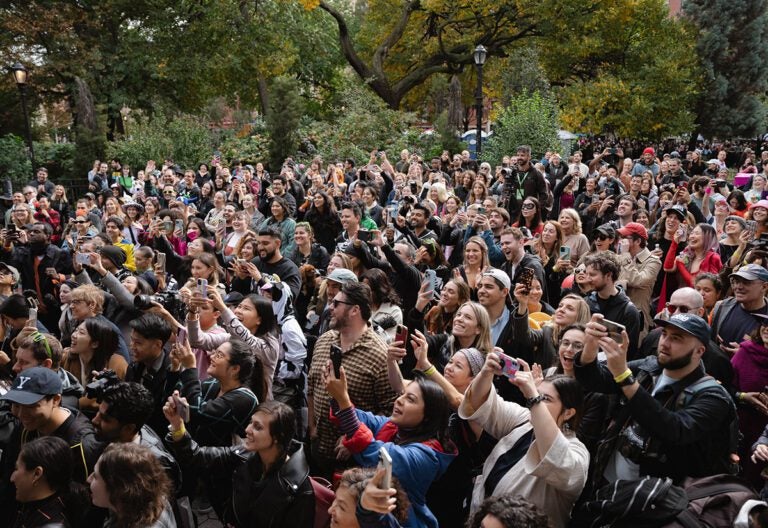 GJoy_TompkinsSquareHalloweenDogParade_2023_Crowd taking photos