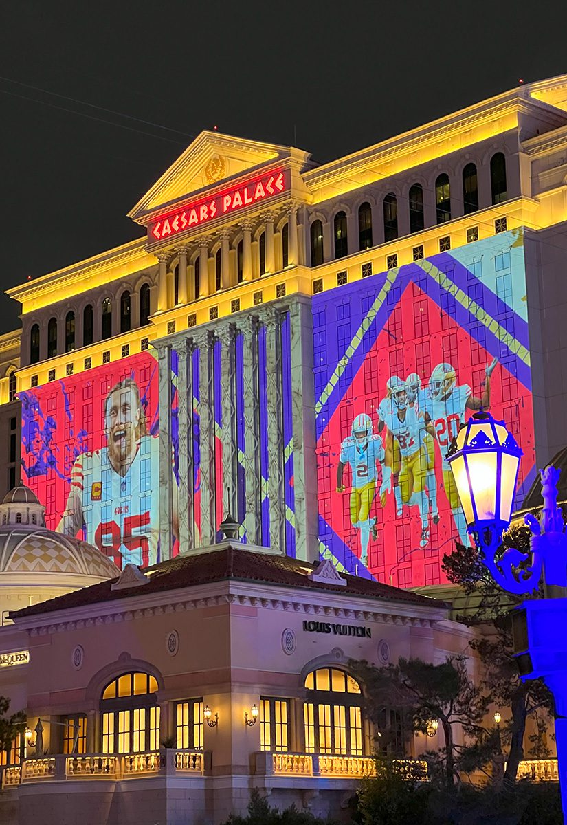 Super Bowl projection on Caesars Palace