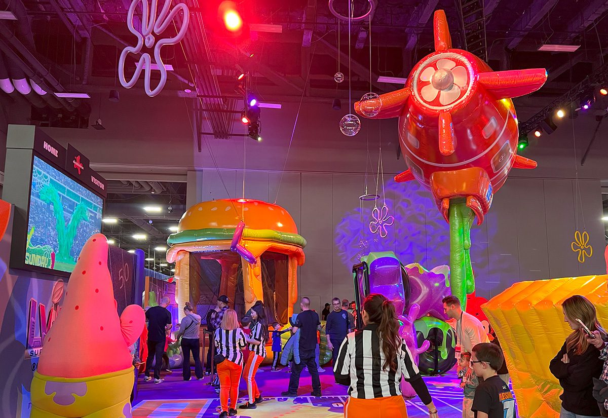 Nickelodeon booth at the Super Bowl Experience