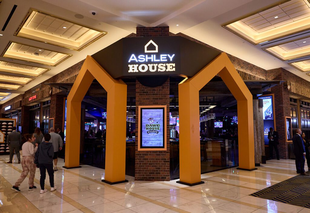 Ashley House in Las Vegas super bowl 58 _ orange arches