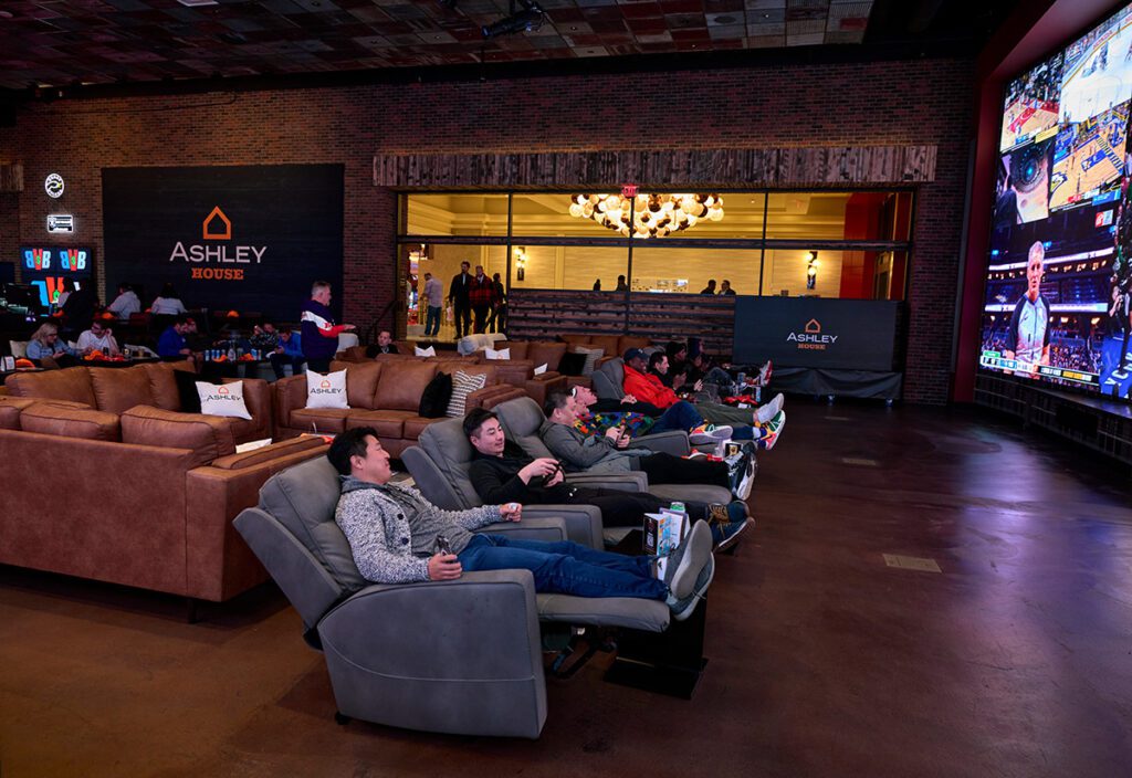 Ashley House_people in recliners_super bowl 58 las vegas