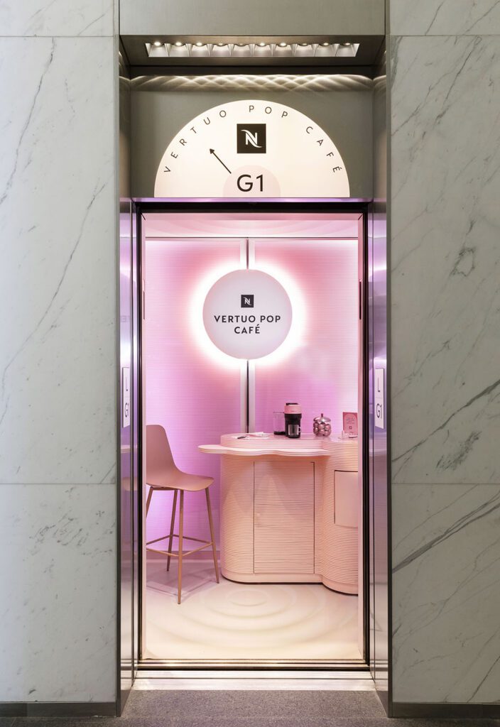 NespressoPopCafe_world trade center elevator_looking into cafe