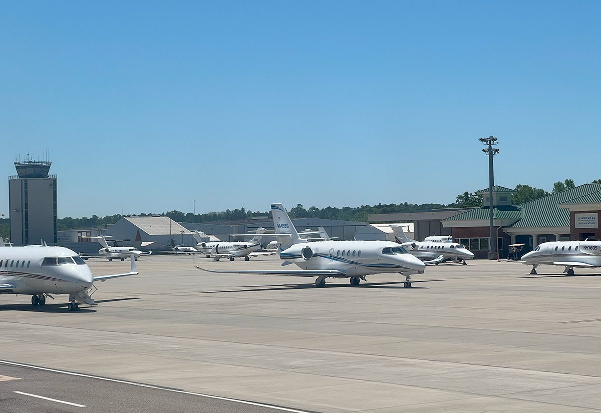 Private jets at Augusta Regional Airport