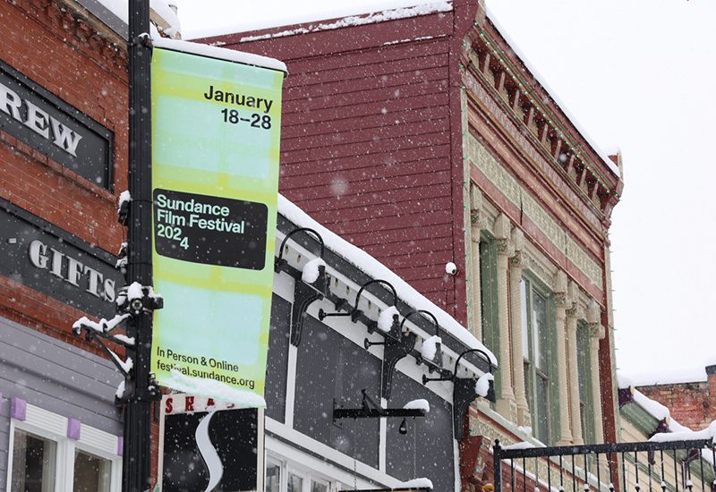 Festival lightpost banner on Main Street. sundance 2024