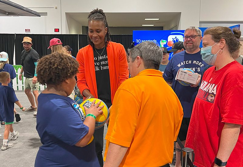 Tamika Catchings meets fans at the GEICO Garage
