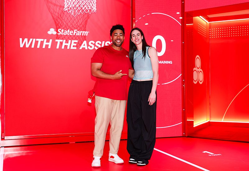 Caitlin Clark and Jake from State Farm at WNBA Live