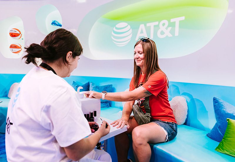 WNBA Live's AT&T booth nail art station