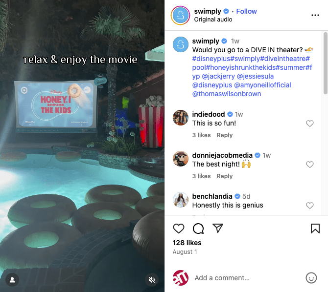 swimply x Disney+ Dive-in Theater