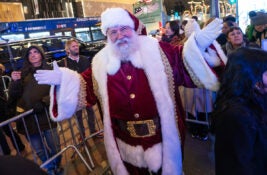 Holiday window unveiling with Santa at Bergdorf Goodman