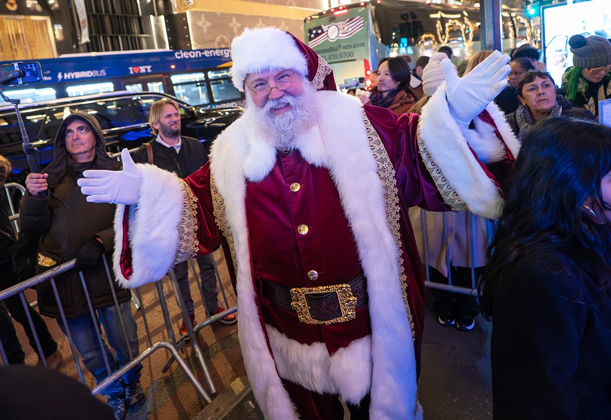 Holiday window unveiling with Santa at Bergdorf Goodman