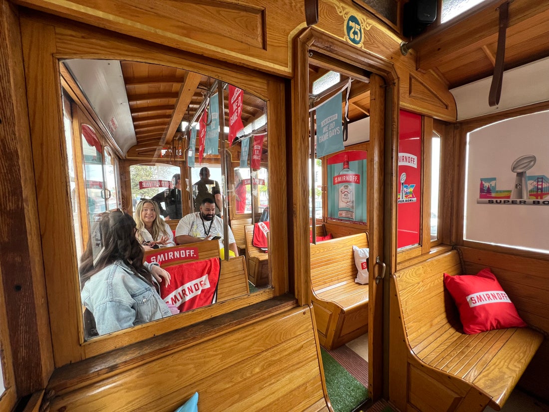 Super Bowl LX Smirnoff Trolley_JCA_interior 2