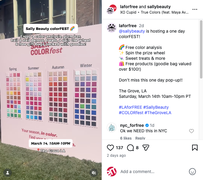 Screenshot sallybeauty colorfest 2026 IG